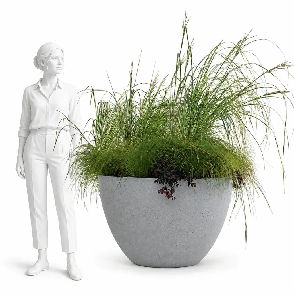 betoni art classic xl šedá betonovy květináč concrete planter